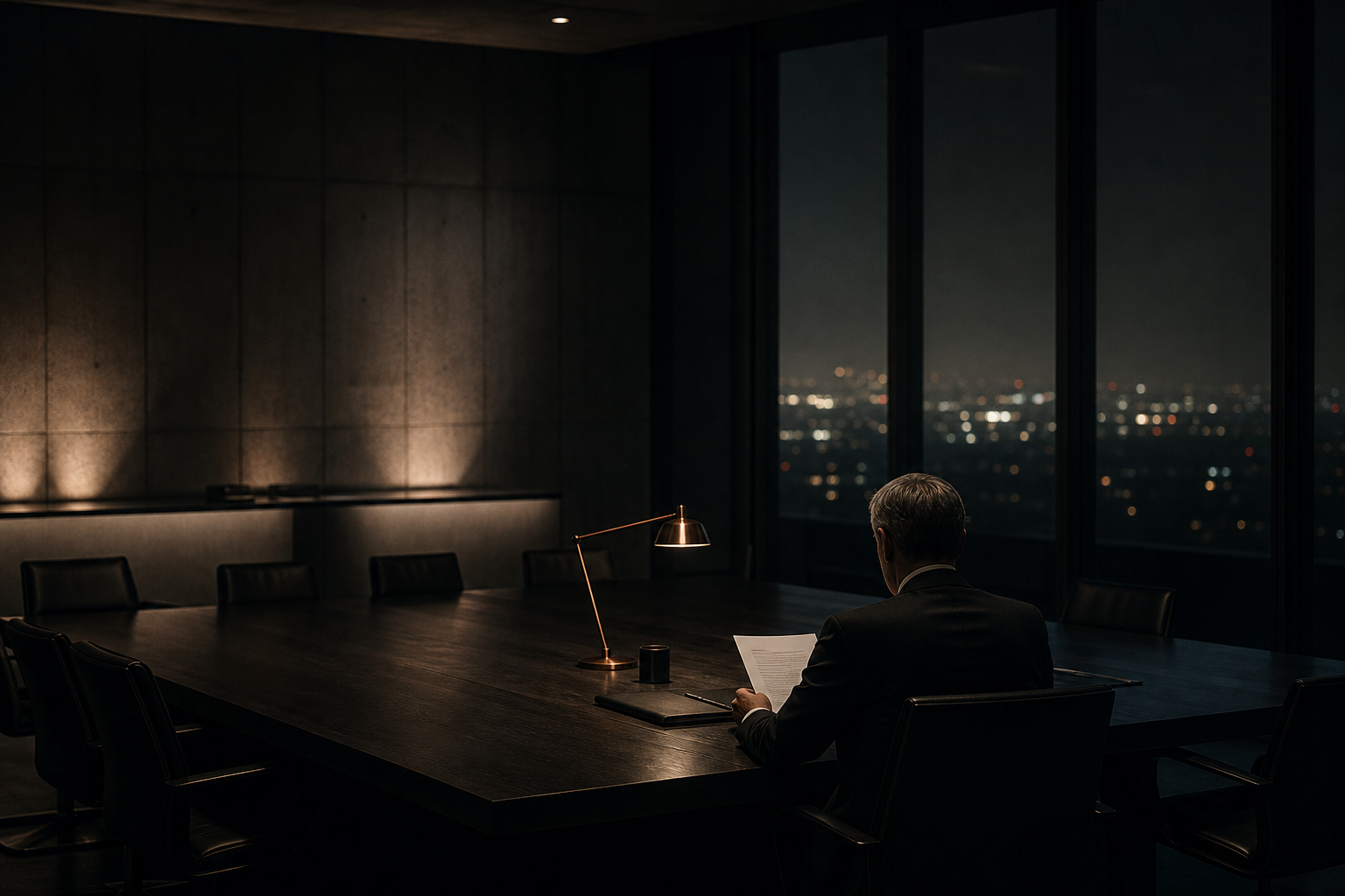 A decision maker reviewing a briefing